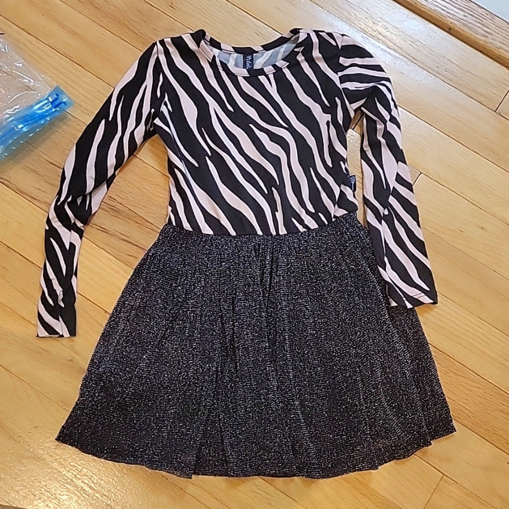 Pixie Lane Zebra Sparkle Dress